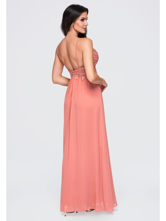 Ombre Ombre Sukienka wieczorowa LA-OM-DLR420 Różowy Slim Fit