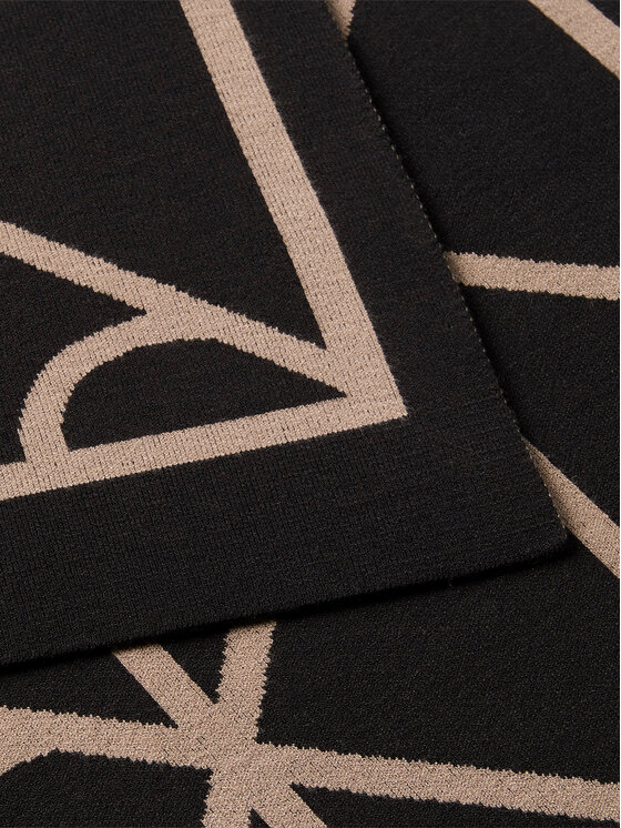 Calvin Klein Calvin Klein Šal Emblem Aop Jcq Fine Rib Scarf LV04D8051G Crna