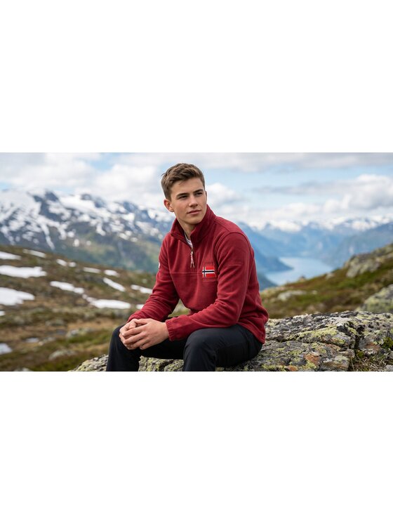 Geographical Norway Geographical Norway Polar WZ6696H/GN-BURGUNDY Bordowy Reglan Fit