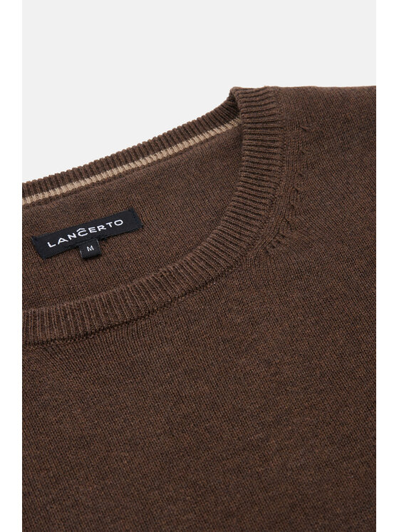 Lancerto Lancerto Sweter Tony SW073223000074 Brązowy Regular Fit