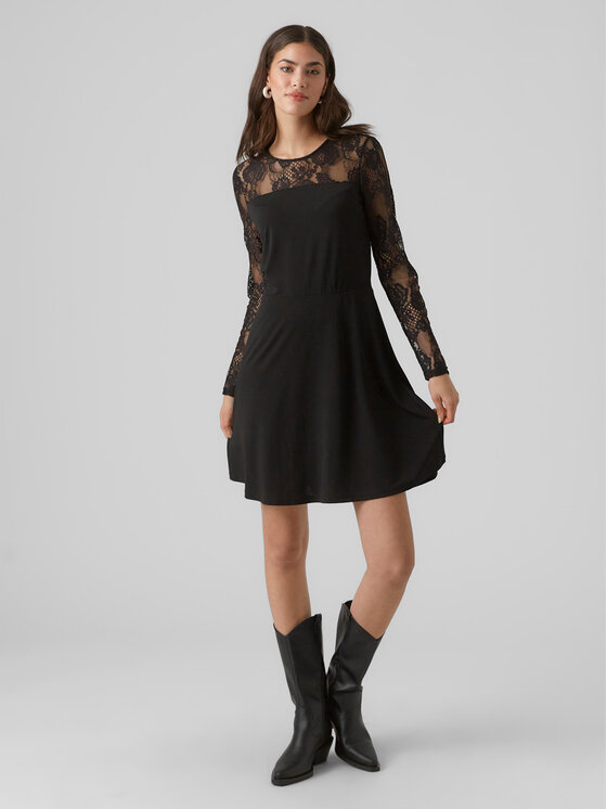 Vero Moda Vero Moda Φόρεμα καθημερινό 10296124 Μαύρο Regular Fit