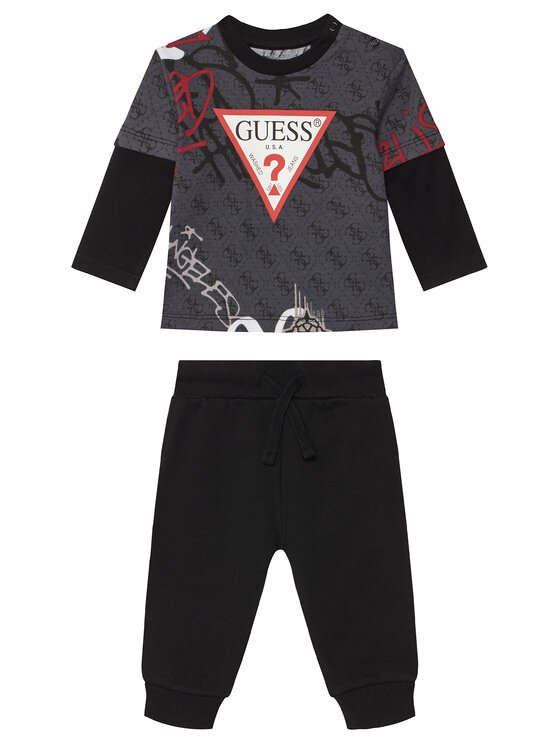 Guess Guess Set bluză și pantalon I5BG17 I3Z14 Negru Regular Fit
