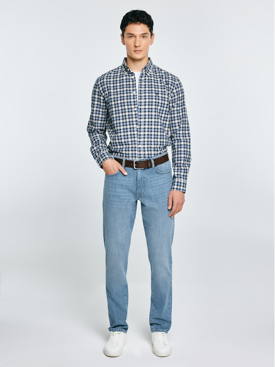 BIG STAR BIG STAR Koszula GIBBINEROS Niebieski Basic Fit