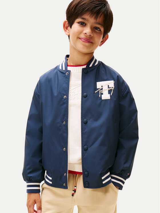 Tommy Hilfiger Tommy Hilfiger Kurtka bomber KB0KB09740 Granatowy Relaxed Fit