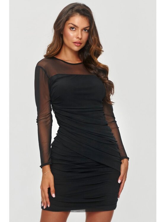 Makadamia Makadamia Sukienka wieczorowa M855 Czarny Slim Fit