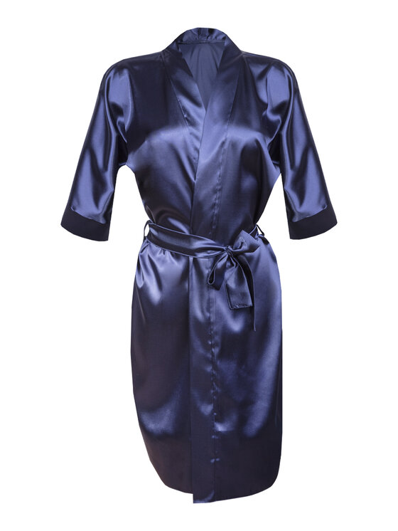 DKaren Lingerie DKaren Lingerie Szlafrok 100 Granatowy Tailored Fit