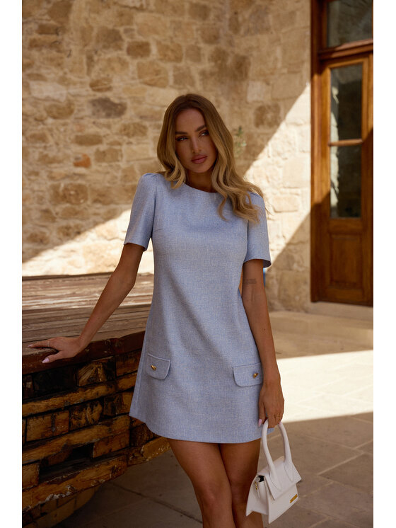 Made of Emotion Made of Emotion Letné šaty M855 Modrá Premium Fit
