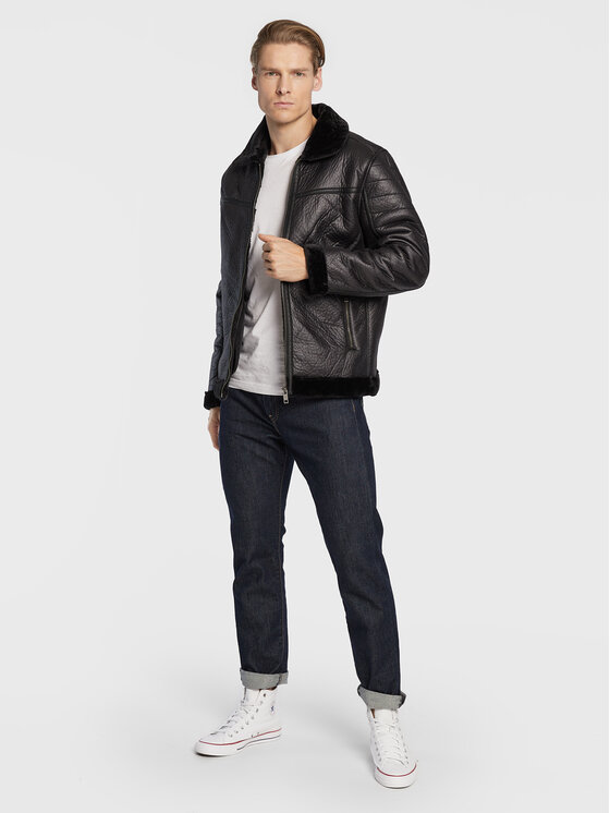 Brave Soul Brave Soul Dirbtinės odos striukė MJK-OUT Juoda Regular Fit