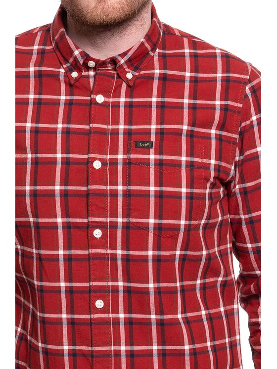 Lee Lee Camicia BUTTON DOWN Rosso Regular Fit
