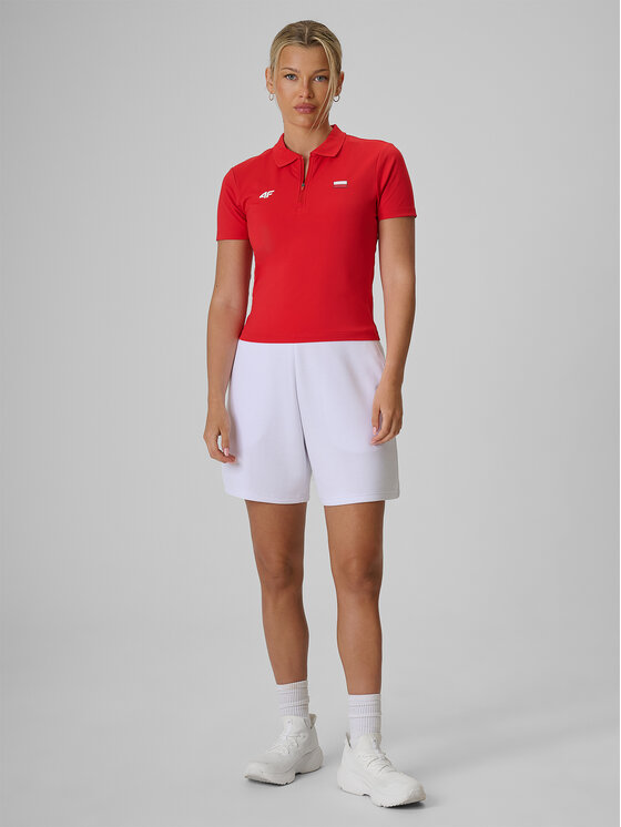 4F 4F Polo STREFA KIBICA Czerwony Slim Fit