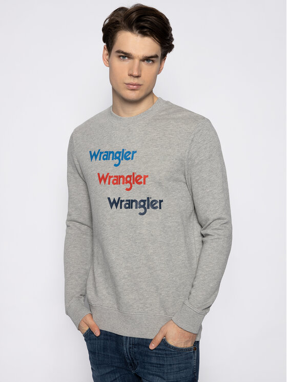 Wrangler Wrangler Bluza Seasonal Logo W6A5HAX37 112130662 Szary Regular Fit