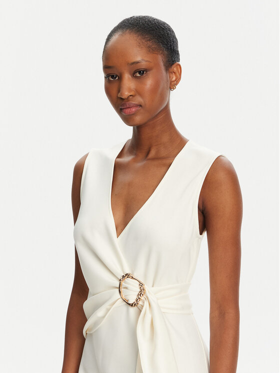 Marella Marella Sukienka koktajlowa Titano 2513221053 Écru Regular Fit