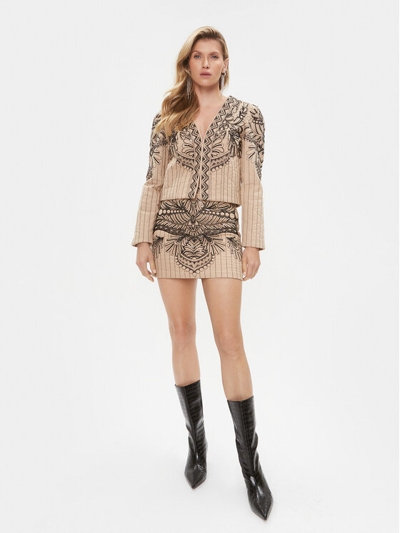 TWINSET TWINSET Spódnica mini 232TP2672 Beżowy Slim Fit