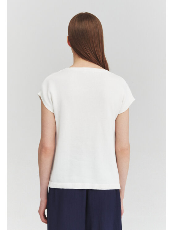 TATUUM TATUUM Blúzka APELI Biela Loose Fit