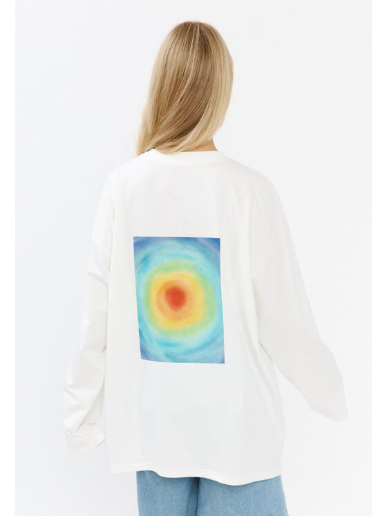 Mirons Mirons Longsleeve Print Biały Oversize