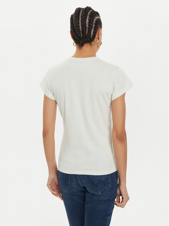 Wrangler Wrangler T-Shirt Shrunken Band 112356451 Λευκό Slim Fit