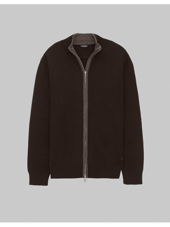 Borgio Borgio Kardigan cassaza troyer br Brązowy Slim Fit