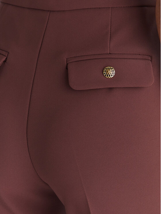 Elisabetta Franchi Elisabetta Franchi Riidest püksid PA-141-57E2-V420 Bordoopunane Regular Fit