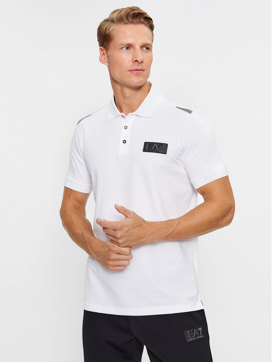 EA7 Emporio Armani Polo 6RPF78 PJBVZ 1100 Balts Regular Fit