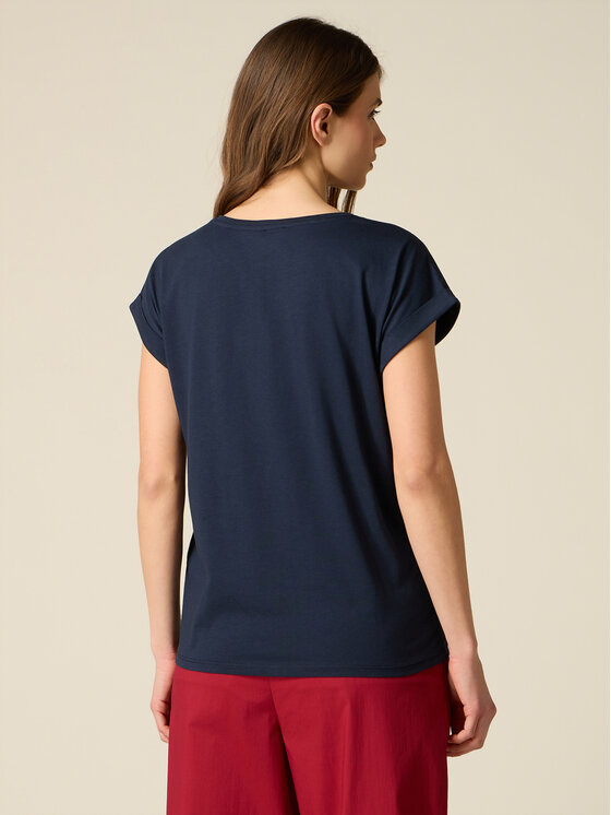 Oltre Oltre T-Shirt G00DJ004618N034 Niebieski Regular Fit