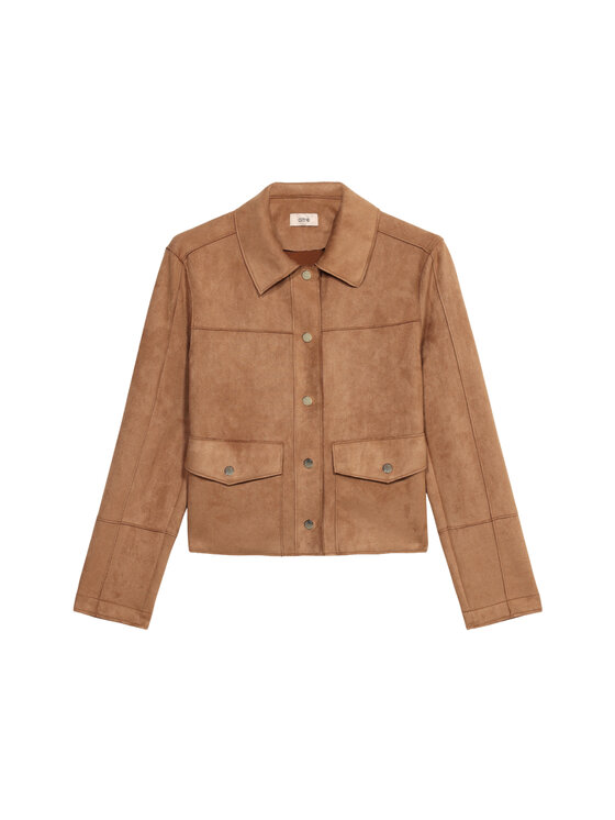 Oltre Oltre Kurtka z imitacji skóry R358R002239N002 Brązowy Boxy Fit
