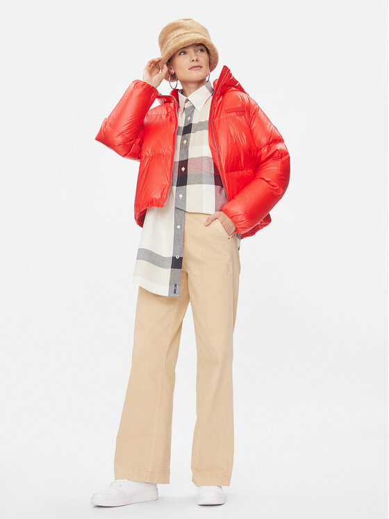 Tommy Hilfiger Tommy Hilfiger Kurtka puchowa New York Gloss WW0WW40836 Czerwony Relaxed Fit