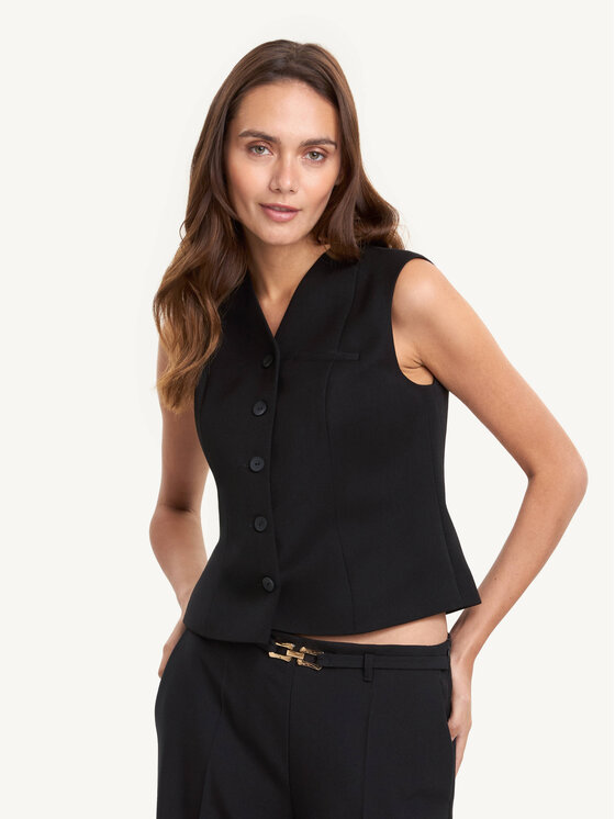 KMX KMX Kamizelka 192750007 Czarny Fitted Fit