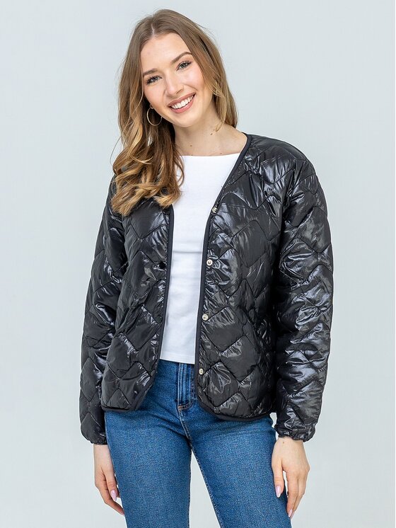 Perso Perso Kurtka przejściowa BLE260048F Czarny Regular Fit