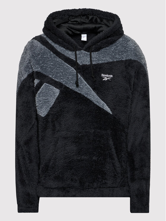 Reebok Reebok Світшот Vector Sherpa GV3484 Чорний Regular Fit