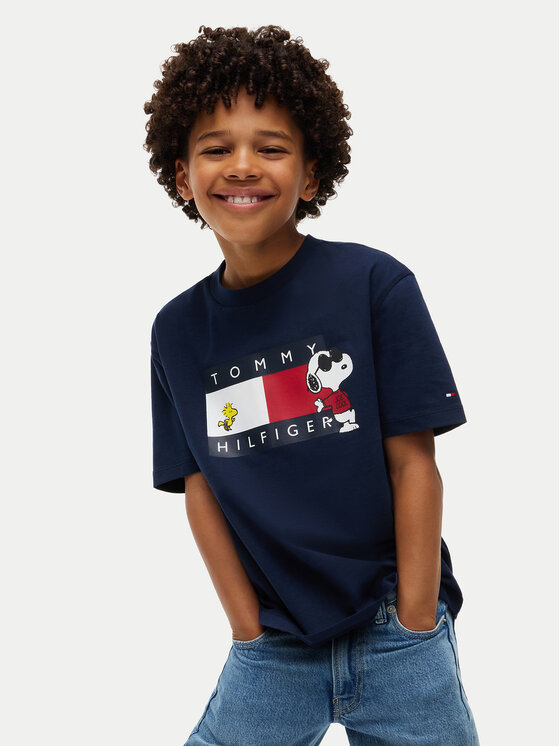 Tommy Hilfiger Tommy Hilfiger T-krekls Peanuts KS0KS00766 Tumši zils Regular Fit