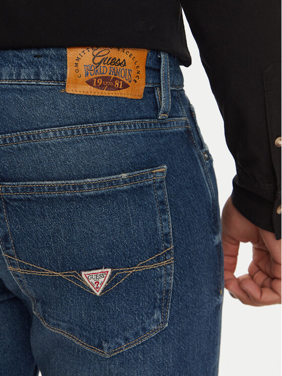 Guess Guess Traperice Finnley M4YAS2 D5DD1 Tamnoplava Slim Fit