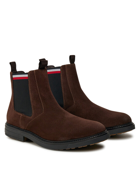 Tommy Hilfiger Tommy Hilfiger Gležnjarji Chelsea Outdoor Suede Chelsea FM0FM05191 Rjava