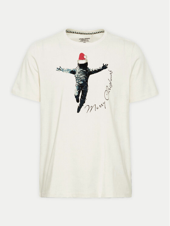 Blend Blend T-shirt 20717591 Écru Regular Fit