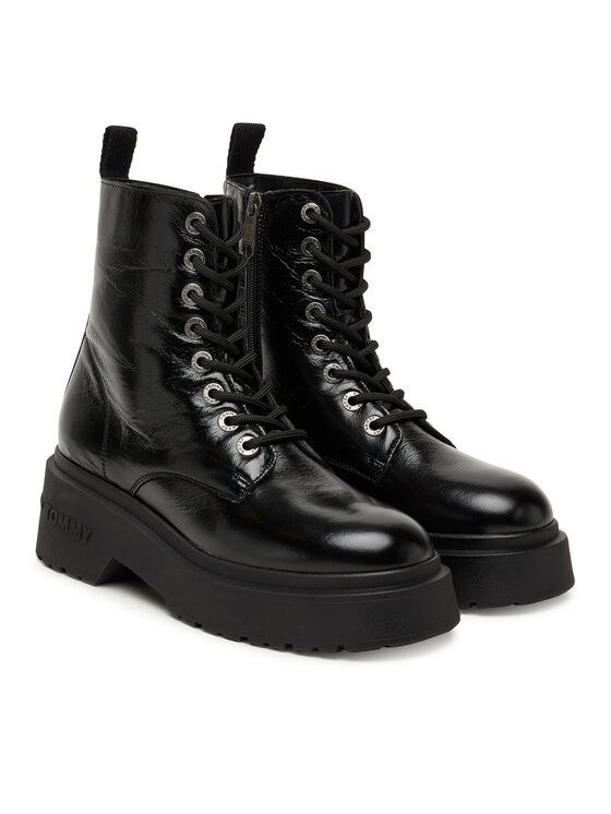 Tommy Jeans Tommy Jeans Botine Tjw Chunky Shiny EN0EN02848 Negru
