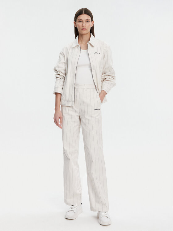 adidas adidas Hlače Pinstripe JJ3483 Bijela Regular Fit