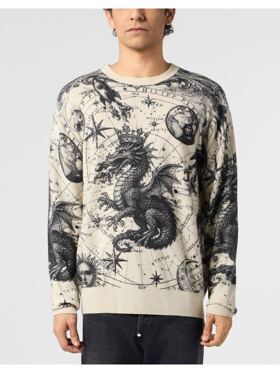 PHILIPP PLEIN PHILIPP PLEIN Svetr 31395 Bílá Regular Fit