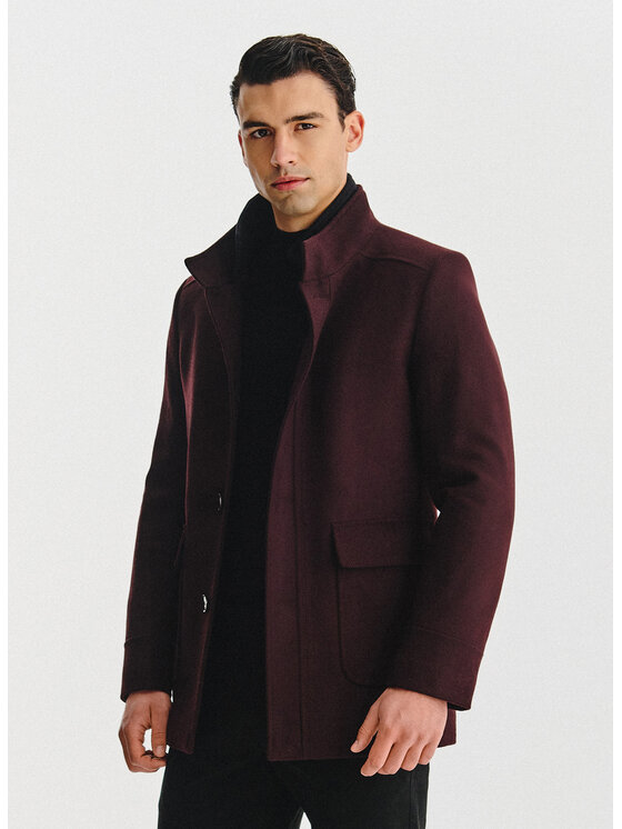 Pako Lorente Pako Lorente Płaszcz zimowy P25WF-7X-013 Bordowy Classic Fit