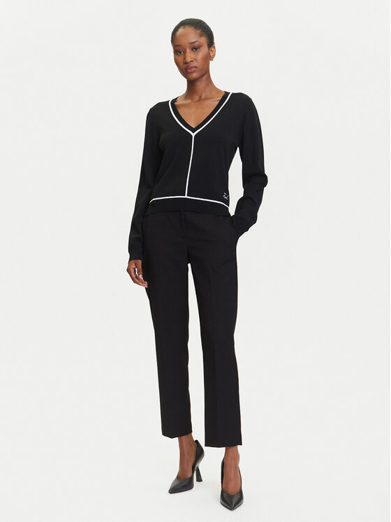 KARL LAGERFELD KARL LAGERFELD Пуловер A3W18023 Черен Regular Fit