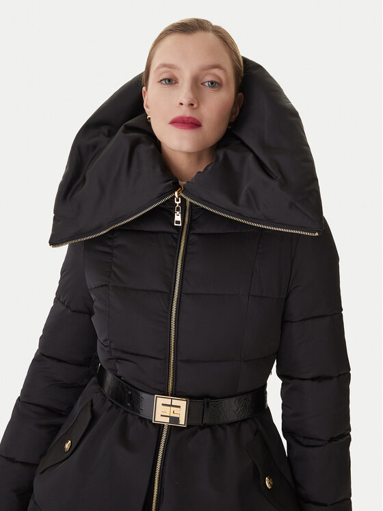 Elisabetta Franchi Elisabetta Franchi Παλτό χειμωνιάτικο PI-86Z-56E2-V790 Μαύρο Regular Fit