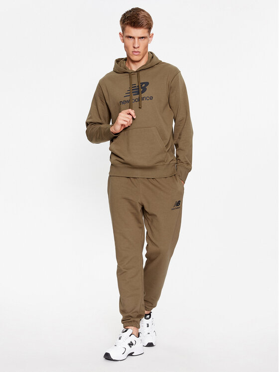 New Balance New Balance Majica dugih rukava Essentials Stacked Logo French Terry Hoodie MT31537 Smeđa Regular Fit