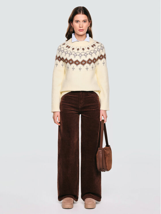 BIG STAR BIG STAR Sweter SKANDIA Kremowy Comfort Fit