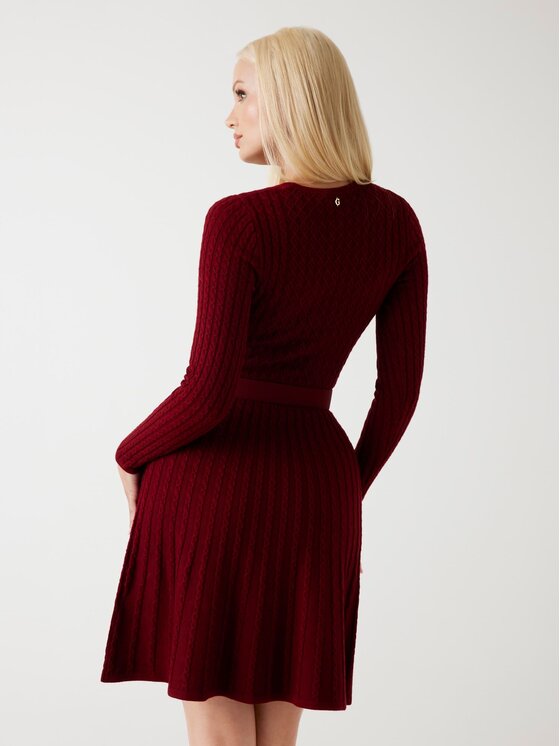 Guess Guess Trikotažinė suknelė W5BK68 Z2YJ2 Raudona Slim Fit