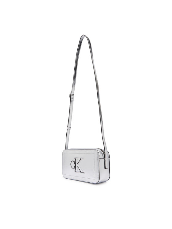 Calvin Klein Calvin Klein Torebka Bold Ck Outline Mtl Camera Bag LV04F3896G Srebrny