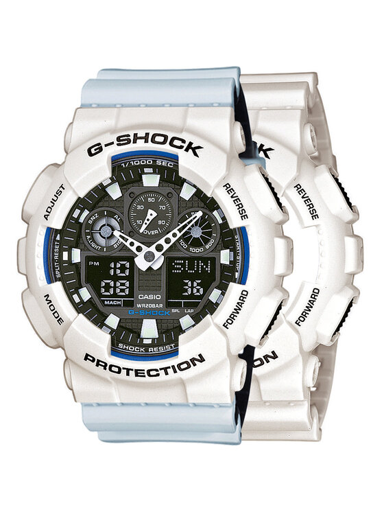Casio Casio Zegarek SET GA-100B-7AER + BEZEL 10395292 + PASEK 10527469 Biały