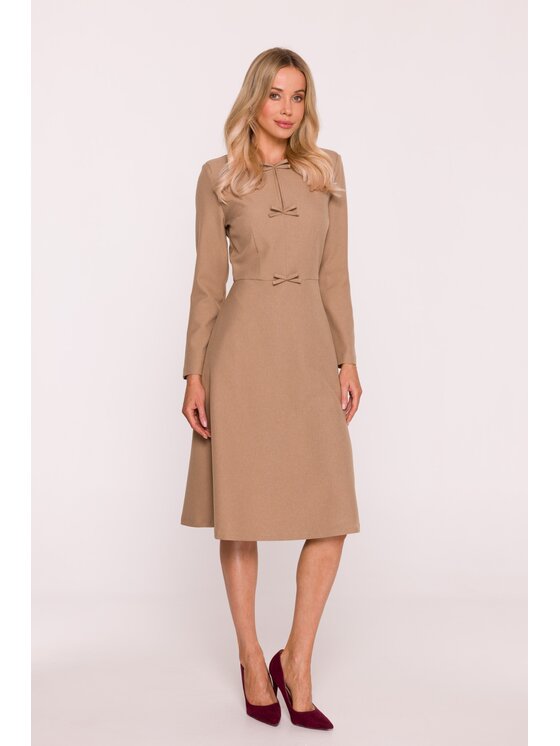 Stylove Stylove Sukienka codzienna S413 Beżowy A-Line Fit