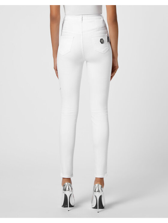 PHILIPP PLEIN PHILIPP PLEIN Jeansy 4411 Biały Slim Fit