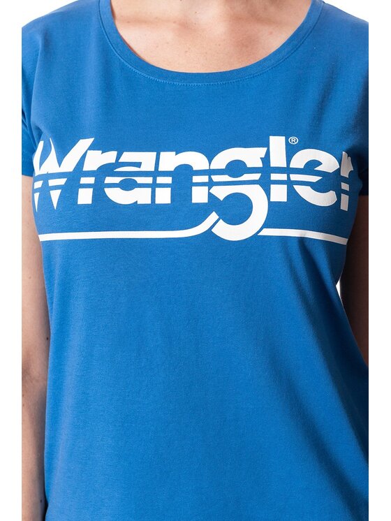 Wrangler Wrangler T-Shirt GRAPHIC TEE Niebieski Regular Fit