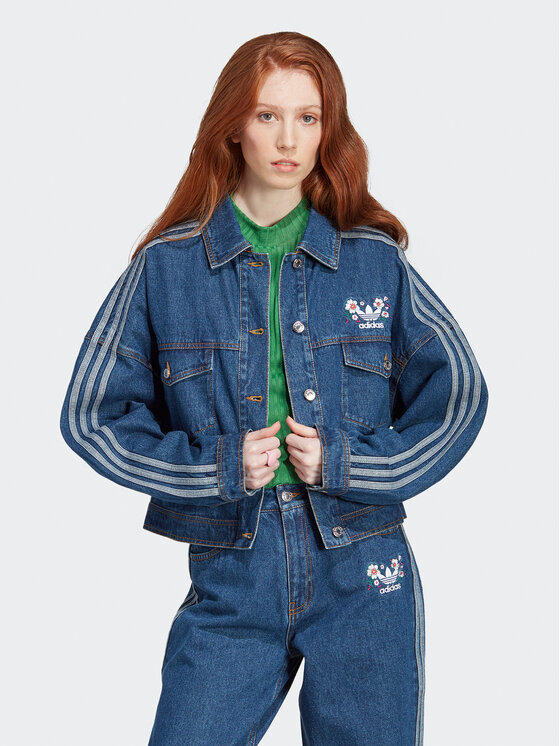 Adidas denim cheap jacket womens