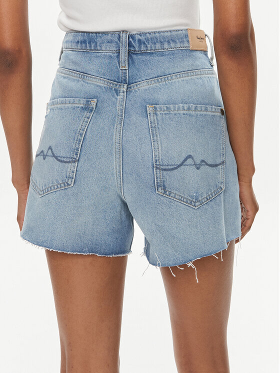 Pepe Jeans Pepe Jeans Farmer rövidnadrág A-Line Short Uhw PL801112RH3 Kék Slim Fit