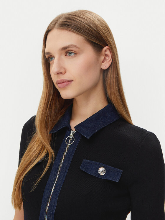 Morgan Morgan Pletena obleka 251-RMJEAN Črna Slim Fit